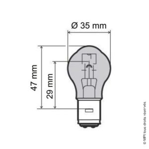 AMPOULE 12V / 35 / 35W (BA20D) (10 PCS)